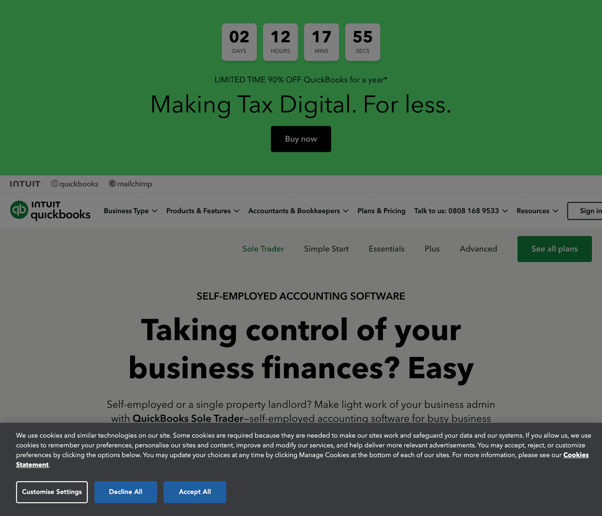 QuickBooks Self-Employed app dashboard