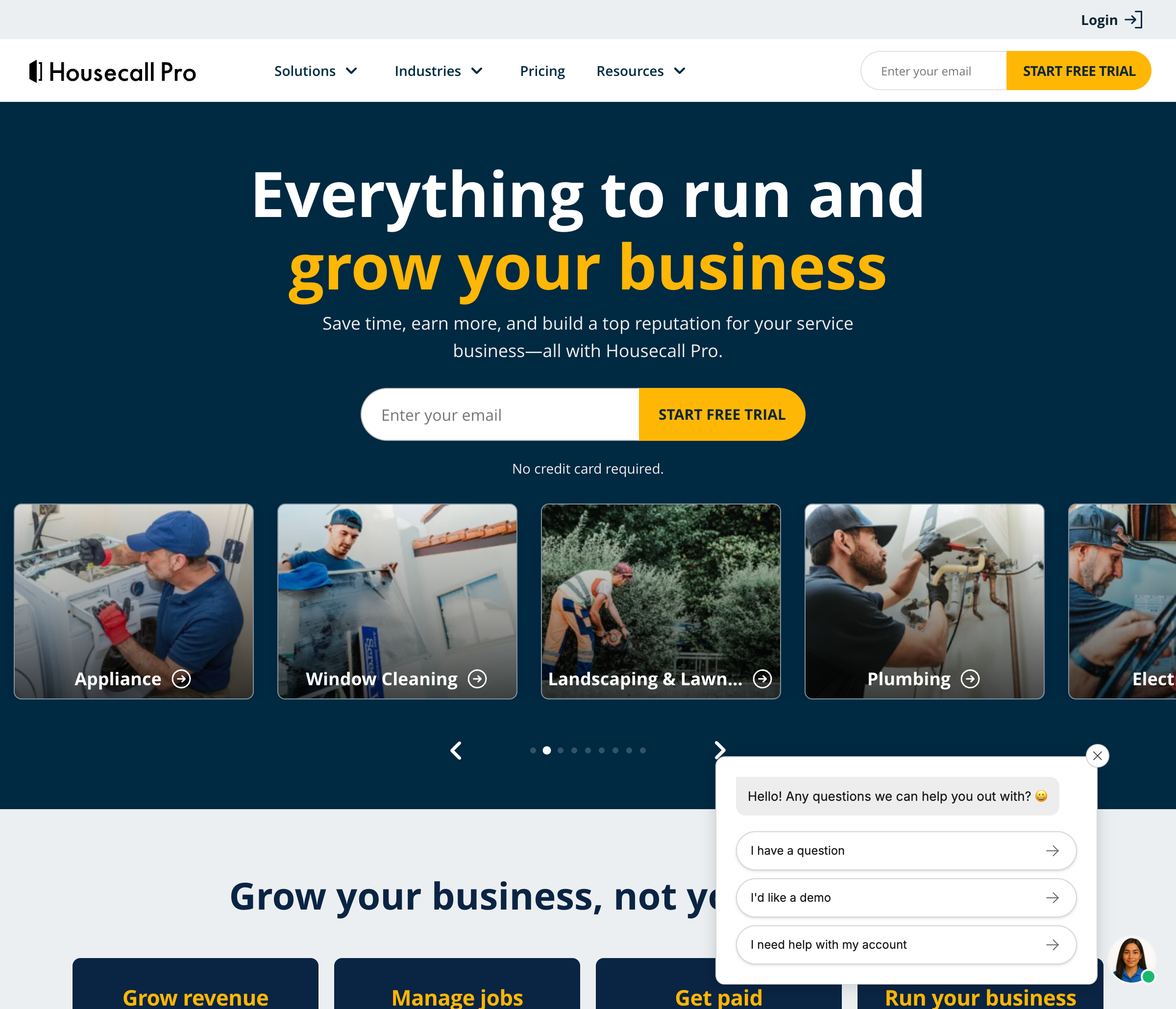 HouseCall Pro homepage