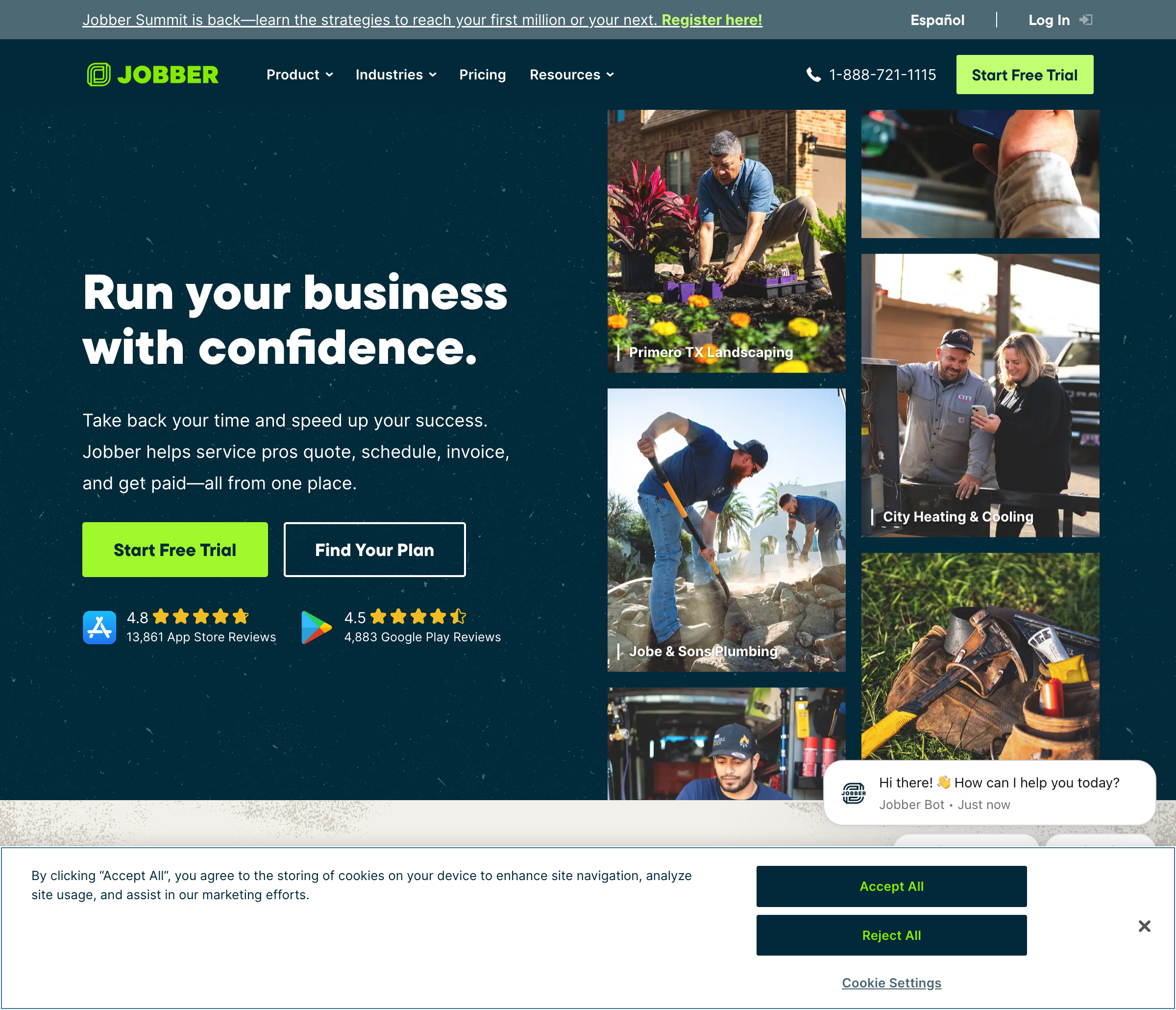 Jobber homepage